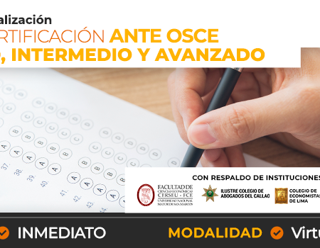 CURSO DE ALTA ESPECIALIZACIÓN PREPARACIÓN PARA EL EXAMEN DE CERTIFICACIÓN ANTE OSCE – Virtual
