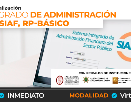 CURSO DE ALTA ESPECIALIZACIÓN SISTEMA INTEGRADO DE ADMINISTRACIÓN FINANCIERA SIAF – RP BÁSICO – Virtual